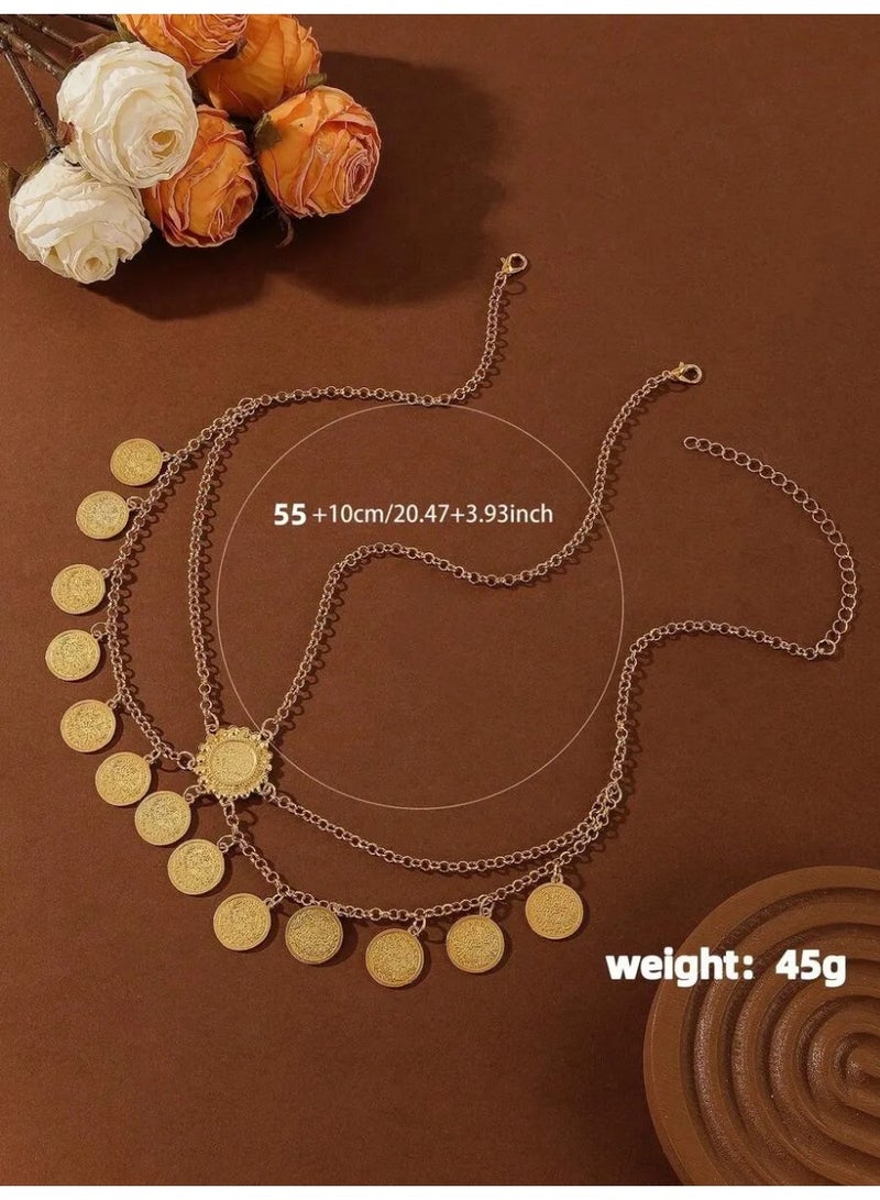 زينه يوم التأسيس طوق رأس فاخر قابل للتعديل بتصميم عملات ملفته للانظار خفيف ومريح للاستخدام لفترات طويلة بدون إزعاج للاحتفال بيوم التأسيس السعودي ويضيف لمسة تراثية فاخرة لإطلالتك. - Image 4